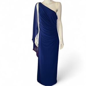 Lauren Ralph Lauren Elegant Blue One-Shoulder Gown